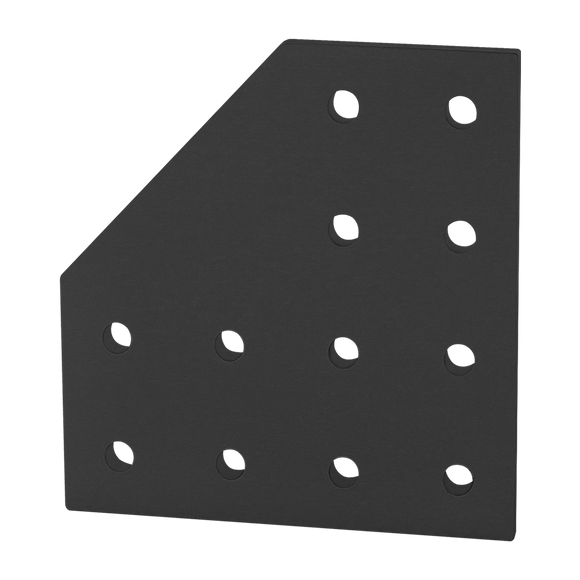 4128-BLACK -  10 Series 12 Hole - 90 Degree Angled Flat Plate