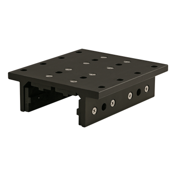 6524-BLACK -  15 Series 4 Slot Mount - Double Flange Long Standard Linear Bearing with Brake Holes
