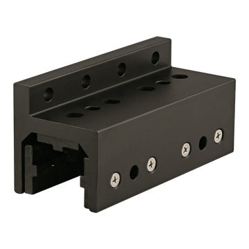 40-6516-BLACK -  40 Series 3 Slot Mount - Single Flange Long Standard Linear Bearing with Brake Holes