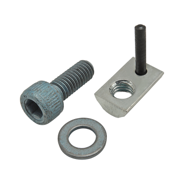 75-3451 -  Bolt Assembly: M6 x 16.00mm Blue SHCS with Washer and Roll-In T-Nut with Flex Handle - Bright Zinc
