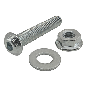 3971 -  Bolt Assembly: 5/16-18 x 1.750" Bright BHSCS with Washer and Flanged Hex Nut - Bright Zinc