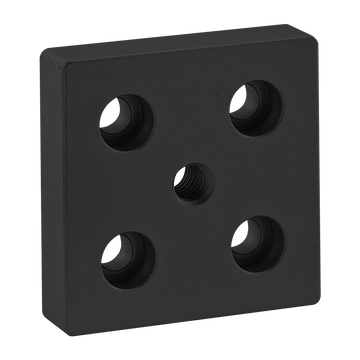 2127-BLACK -  10 Series 5 Hole - Center Tap Base Plate: 2.00" x 2.00" with 5/16-18 Tap