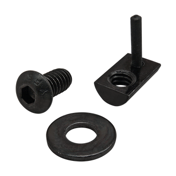 3399 -  Bolt Assembly: 1/4-20 x .500" Black BHSCS with Washer and Roll-In T-Nut with Flex Handle - Black Zinc