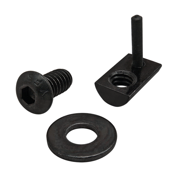 3399 -  Bolt Assembly: 1/4-20 x .500" Black BHSCS with Washer and Roll-In T-Nut with Flex Handle - Black Zinc