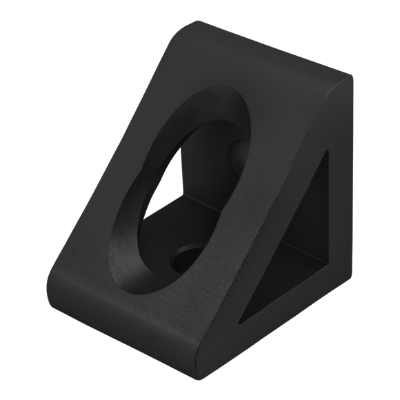 40-4332-BLACK -  40 Series 2 Hole - Gusseted Inside Corner Bracket