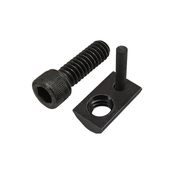 75-3817 -  Bolt Assembly: 1/4-20 x .750" Black SHCS with Roll-In T-Nut with Flex Handle - Black Zinc