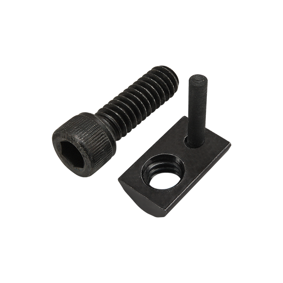 75-3817 -  Bolt Assembly: 1/4-20 x .750" Black SHCS with Roll-In T-Nut with Flex Handle - Black Zinc