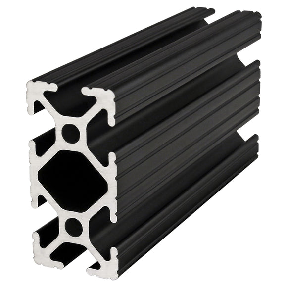 1020-BLACK-242 -  1" X 2" T-SLOT EXT 242" BAR BLACK ANODIZE