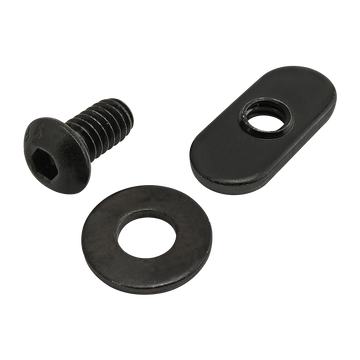 75-3806 -  Bolt Assembly: 1/4-20 x .500" Black BHSCS with Washer and Slide-In Economy T-Nut - Centered Thread - Black Zinc