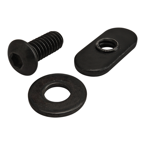 3482 -  Bolt Assembly: 1/4-20 x .625" Black BHSCS with Washer and Slide-In Economy T-Nut - Centered Thread - Black Zinc