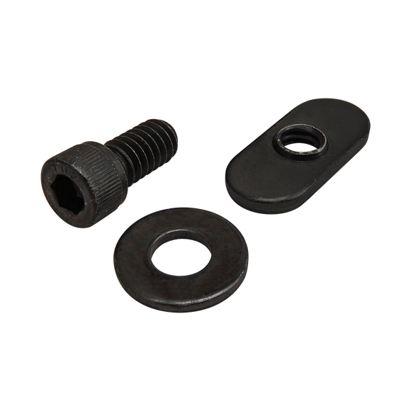 3495 -  Bolt Assembly: 1/4-20 x .500" Black SHCS with Washer and Slide-In Economy T-Nut - Centered Thread - Black Zinc