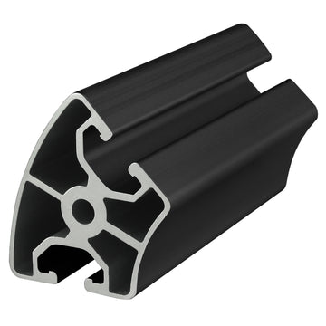 40-4094-BLACK-6.05M -  40 SERIES T-SLOTTED EXTRUSION W/ 45 DEGREE RADIUS 6.05M BAR BLACK ANO