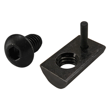 3526 -  Bolt Assembly: 5/16-18 x .500" Black BHSCS and Roll-In T-Nut with Flex Handle - Black Zinc