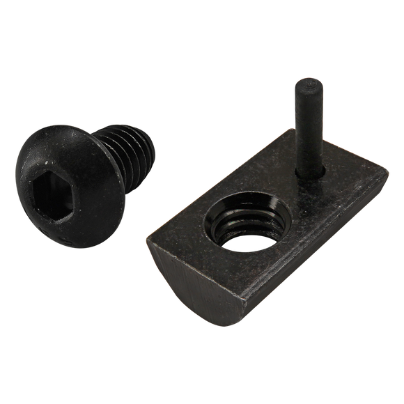 3526 -  Bolt Assembly: 5/16-18 x .500" Black BHSCS and Roll-In T-Nut with Flex Handle - Black Zinc