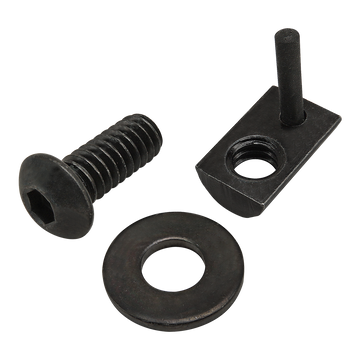 75-3809 -  Bolt Assembly: 1/4-20 x .625" Black BHSCS with Washer and Roll-In T-Nut with Flex Handle - Black Zinc