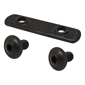 3356 -  Bolt Assembly: (2) 1/4-20 x .500" Black FBHSCS and Double Slide-In Economy T-Nut - Black Zinc