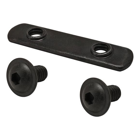 3356 -  Bolt Assembly: (2) 1/4-20 x .500" Black FBHSCS and Double Slide-In Economy T-Nut - Black Zinc