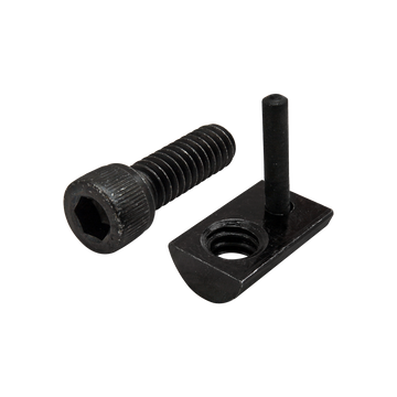 3397 -  Bolt Assembly: 1/4-20 x .750" Black SHCS and Roll-In T-Nut with Flex Handle - Black Zinc