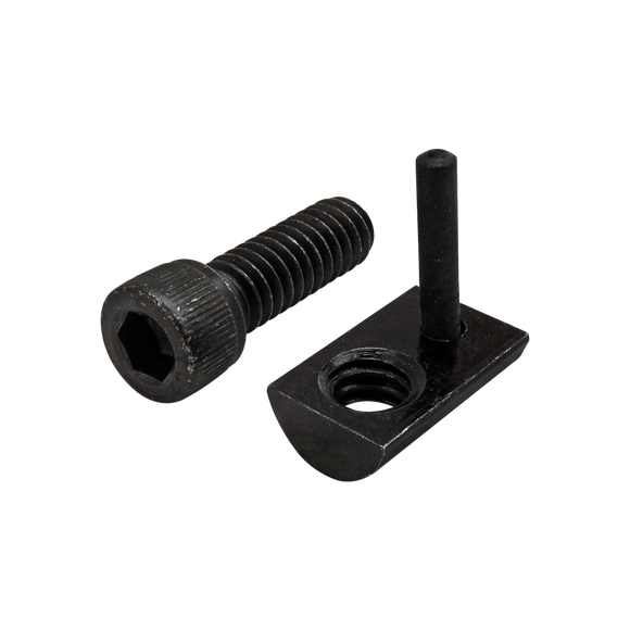 3397 -  Bolt Assembly: 1/4-20 x .750" Black SHCS and Roll-In T-Nut with Flex Handle - Black Zinc