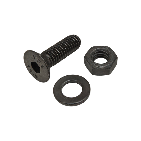75-3589 -  Bolt Assembly: M6 x 20.00mm Black FHSCS with Washer and Hex Nut - Black Zinc