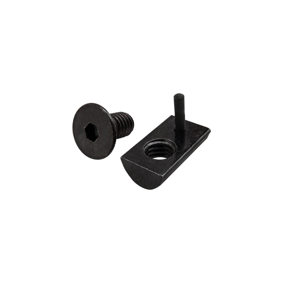 3413 -  Bolt Assembly: 5/16-18 x .625" Black FHSCS and Roll-In T-Nut with Flex Handle - Black Zinc