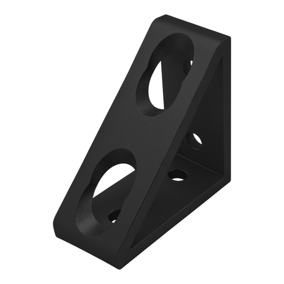 40-4336-BLACK -  40 Series 4 Hole - Tall Gusseted Inside Corner Bracket