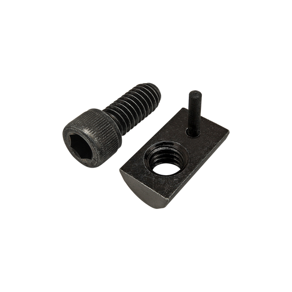 75-3843 -  Bolt Assembly: 5/16-18 x .750" Black SHCS with Roll-In T-Nut with Flex Handle - Black Zinc