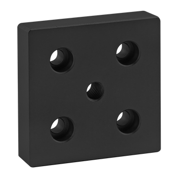 2145-BLACK -  15 Series 5 Hole - Center Tap Base Plate: 3.00" x 3.00" with 7/16-14 Tap