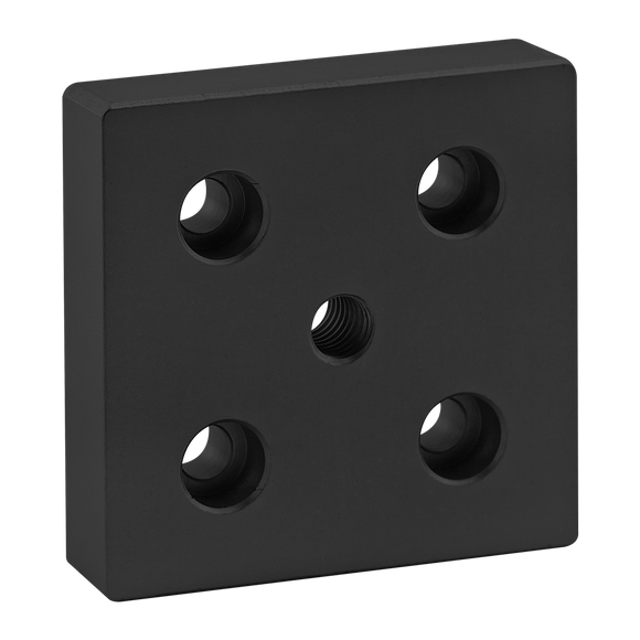 2145-BLACK -  15 Series 5 Hole - Center Tap Base Plate: 3.00" x 3.00" with 7/16-14 Tap