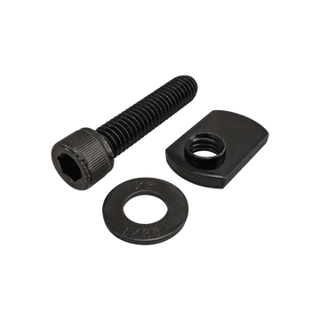 3422 -  Bolt Assembly: 5/16-18 x 1.500" Black SHCS with Washer and Slide-In Economy T-Nut - Offset Thread - Black Zinc