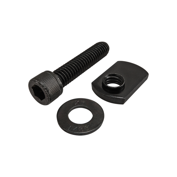 3422 -  Bolt Assembly: 5/16-18 x 1.500" Black SHCS with Washer and Slide-In Economy T-Nut - Offset Thread - Black Zinc