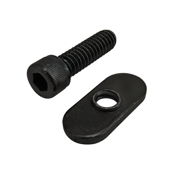 3305 -  Bolt Assembly: 1/4-20 x .875" Black SHCS and Slide-In Economy T-Nut - Centered Thread - Black Zinc