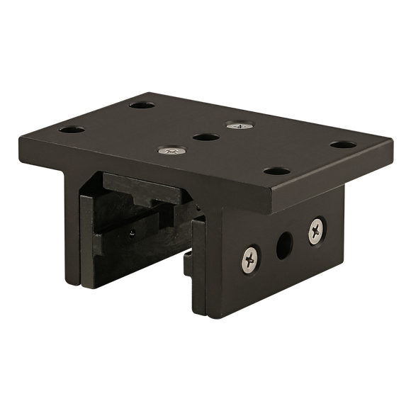 40-6525-BLACK -  40 Series 3 Slot Mount - Double Flange Short Standard Linear Bearing with Brake Holes