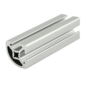 1012-S-242 -  1.0" X 1.0" QUARTER ROUND T-SLOTTED EXTRUSION SMOOTH 242"