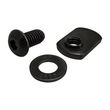 3435 -  Bolt Assembly: 5/16-18 x .625" Black BHSCS with Washer and Slide-In Economy T-Nut - Offset Thread - Black Zinc