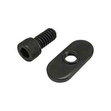 75-3812 -  Bolt Assembly: 1/4-20 x .500" Black SHCS and Slide-In Economy T-Nut - Centered Thread - Black Zinc