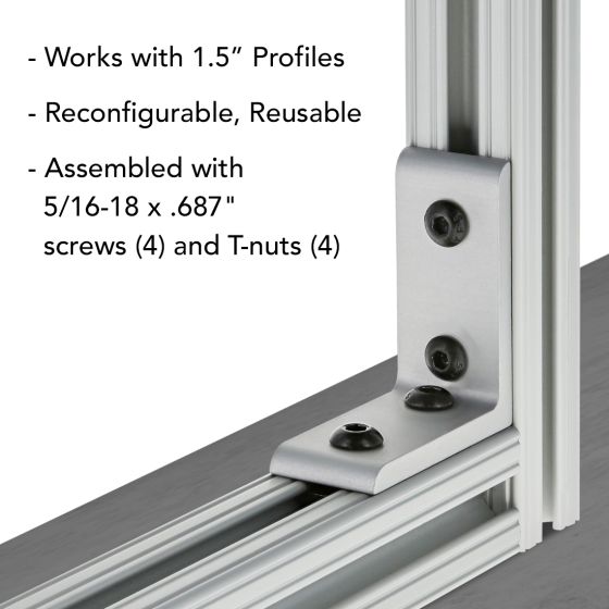 4301 - 15 Series & Ready Tube 4 Hole - Tall Inside Corner Bracket