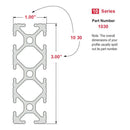 1030 - 1.00” X 3.00” T-Slotted Profile - Eight Open T-Slots-5