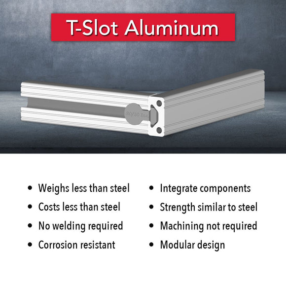 1050 - ﻿1.00” X 0.50” T-Slotted Profile - Single Open T-Slot