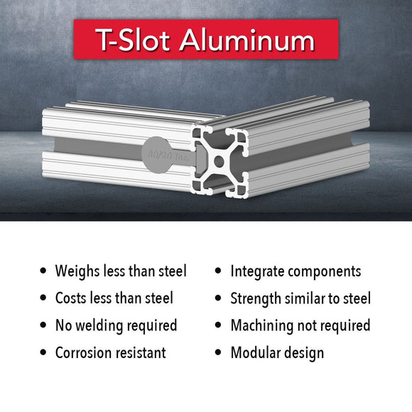 1515-LITE - 1.50” X 1.50” Lite T-Slotted Profile - Four Open T-Slots