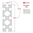 1545 - ﻿1.5” X 4.5” T-Slotted Extrusion-5
