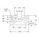 1575 - ﻿1.5” X .75” T-Slotted Extrusion-2