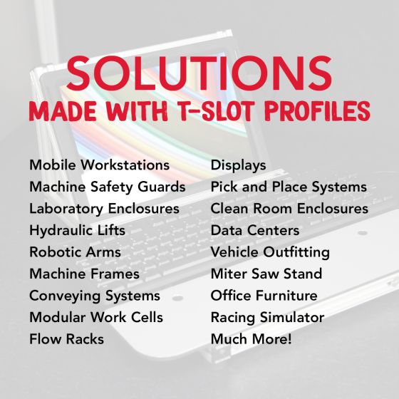 20-2040 - 20mm X 40mm T-Slotted Profile - Six Open T-Slots