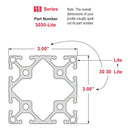 3030-Lite -3.00" X 3.00" Lite T-Slotted Profile - Eight Open T-Slots-5