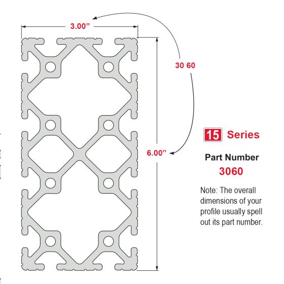 3060 - 3.00" X 6.00" T-Slotted Profile - Twelve Open T-Slots