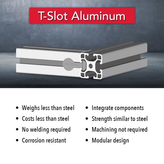 40-4040-Lite- 40mm X 40mm Lite T-Slotted Profile - Four Open T-Slots