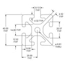 40-4040 - 40mm X 40mm T-SLOTTED EXTRUSION-2