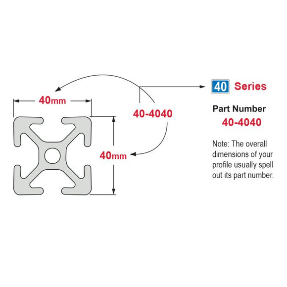 40-4040 - 40mm X 40mm T-SLOTTED EXTRUSION
