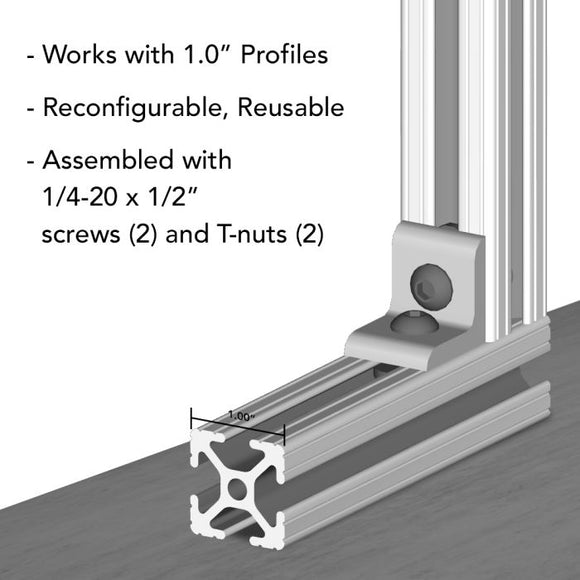 4119-BLACK - 10 Series 2 Hole - Inside Corner Bracket