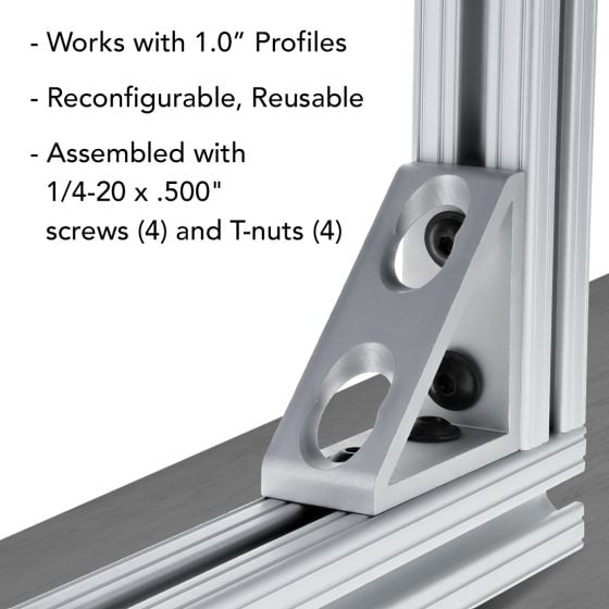 4136 - 10 Series 4 Hole - Tall Gusseted Inside Corner Bracket